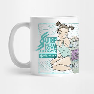 Surf skaters love city waves Mug